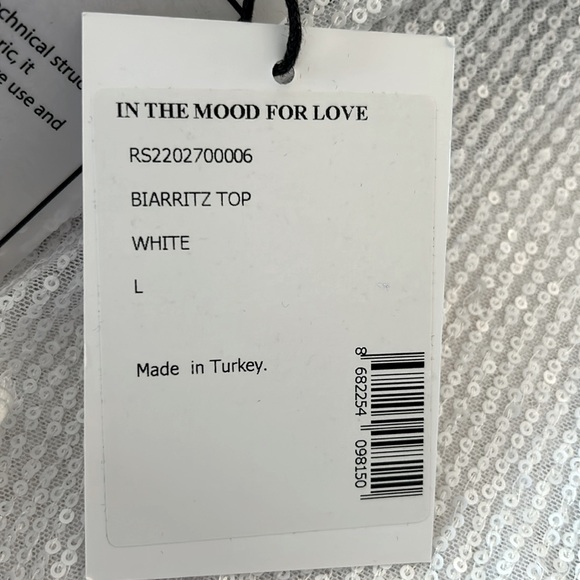 In the Mood for Love| Bateau Neckline Short Sleeve Crop Top | White | SZ Large - Picture 6 of 7